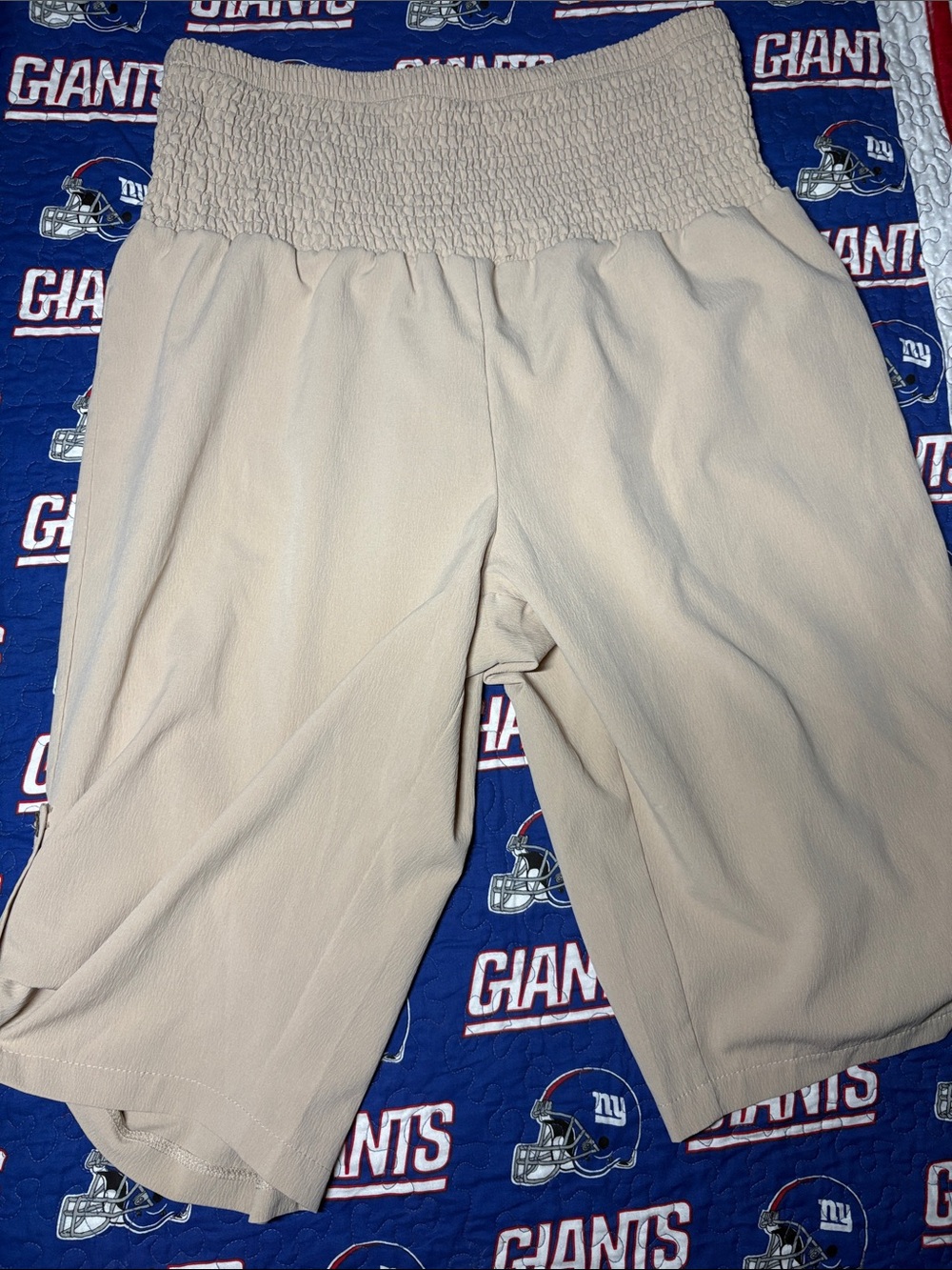 SHEIN Beige Smocked Waist Culotte Shorts